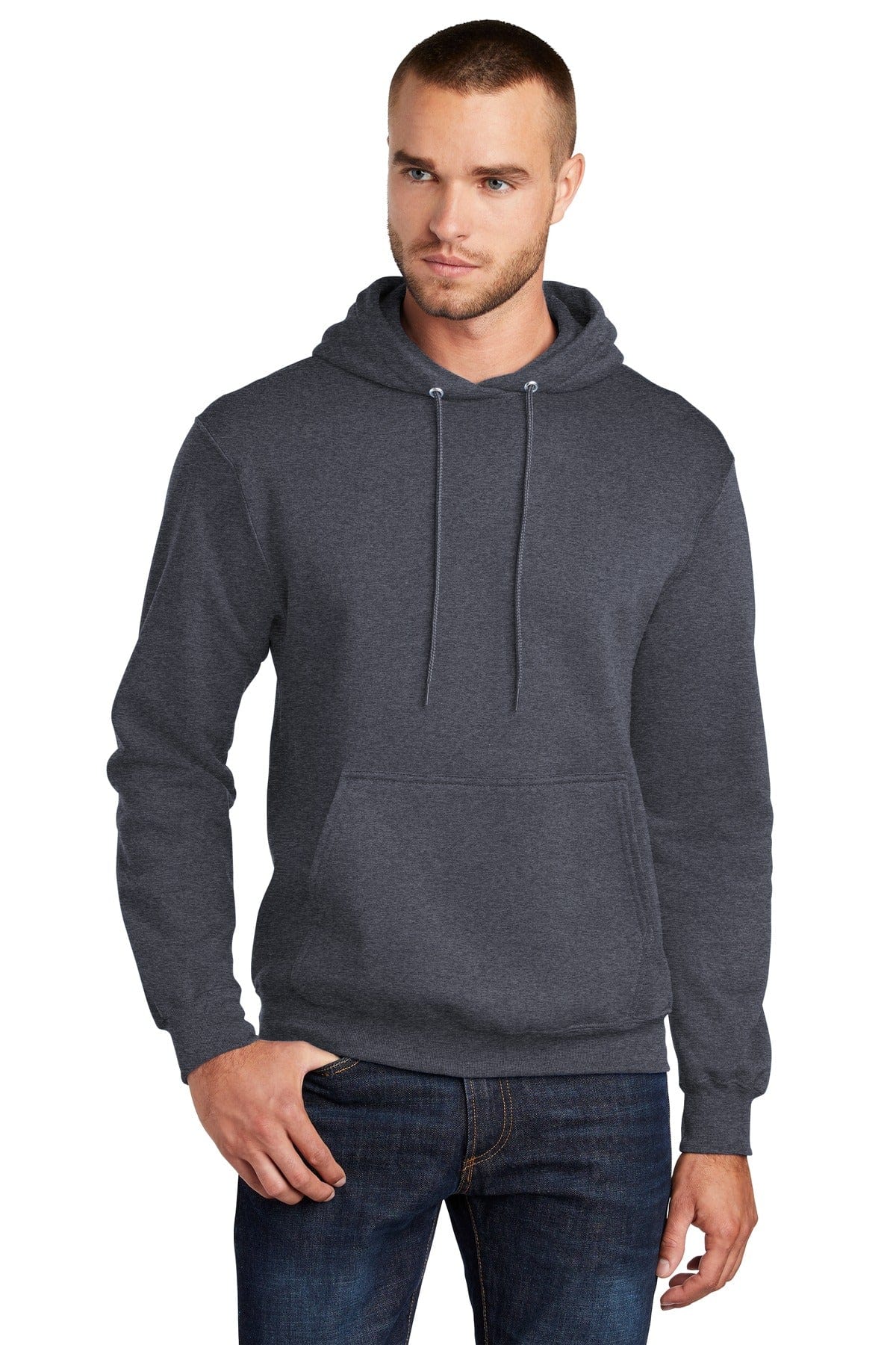 Port Sweatshirts/Fleece LT / Heather Navy Port & Company PC78HT: Tall Core Fleece Pullover Hooded Sweatshirt