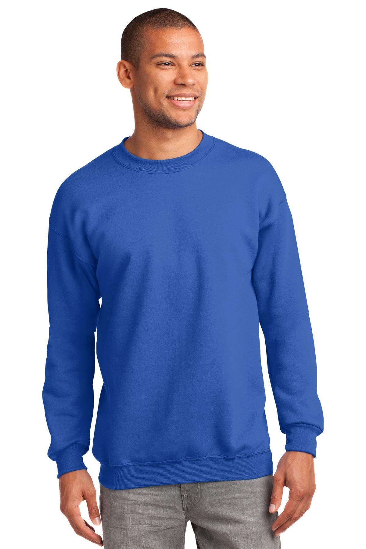 Port Sweatshirts/Fleece LT / Royal Port & Company ®  Tall Essential Fleece Crewneck Sweatshirt. PC90T