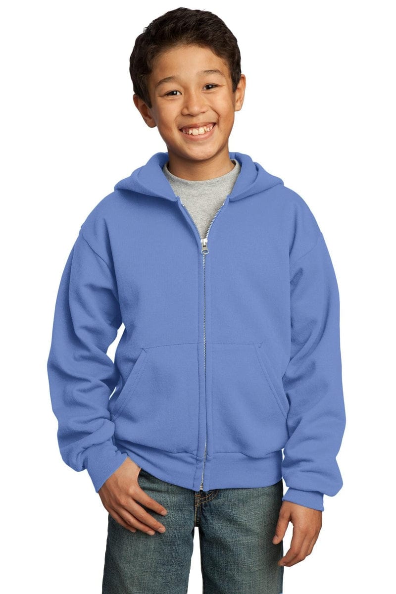 Port Sweatshirts/Fleece Port & Company ®  - Youth Core Fleece Full-Zip Hooded Sweatshirt.  PC90YZH