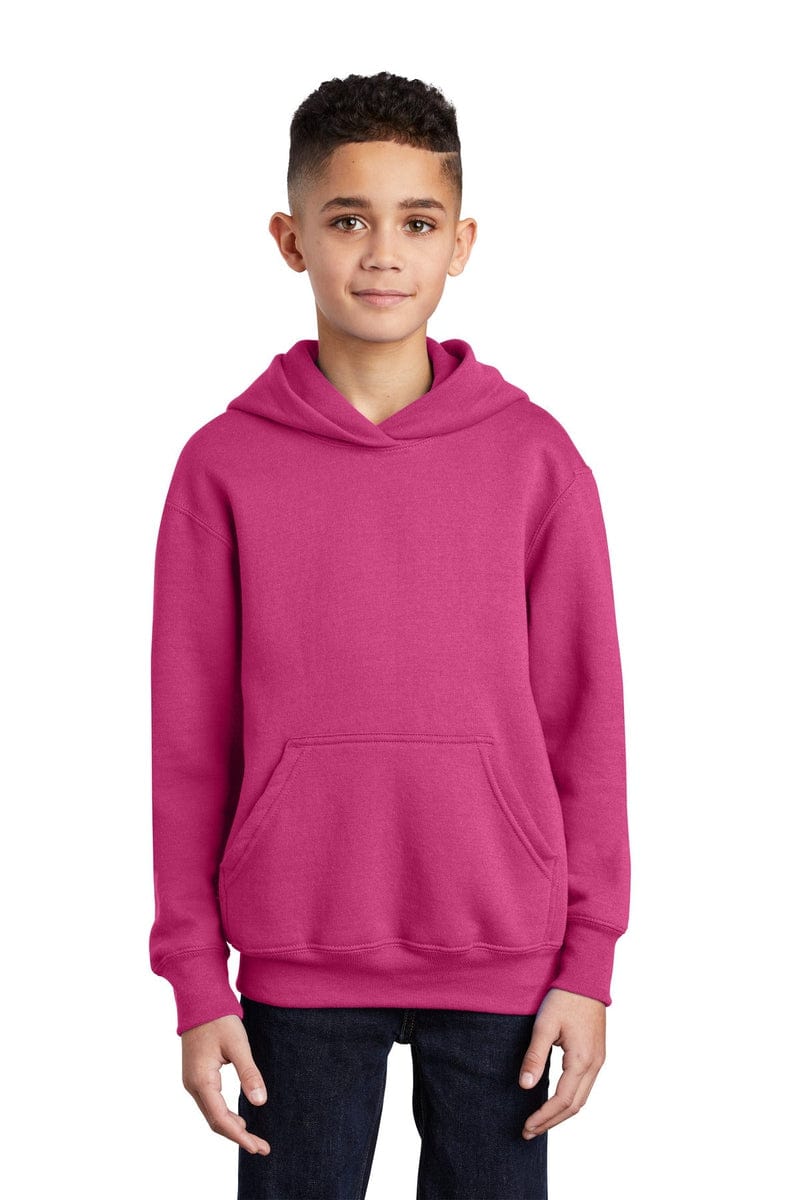 Port Sweatshirts/Fleece Port & Company ®  - Youth Core Fleece Pullover Hooded Sweatshirt.  PC90YH, Basic Colors