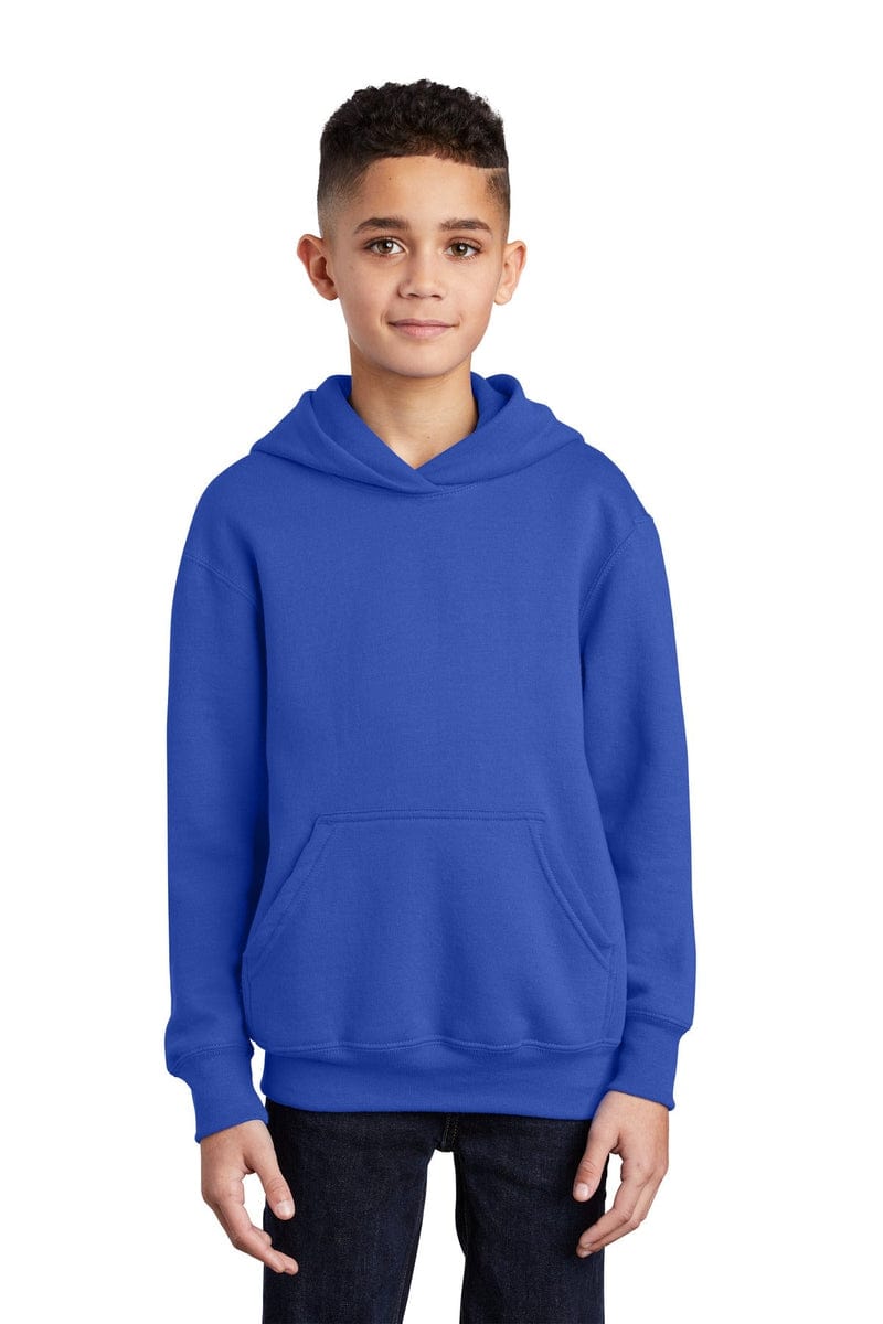Port Sweatshirts/Fleece Port & Company ®  - Youth Core Fleece Pullover Hooded Sweatshirt.  PC90YH, Basic Colors