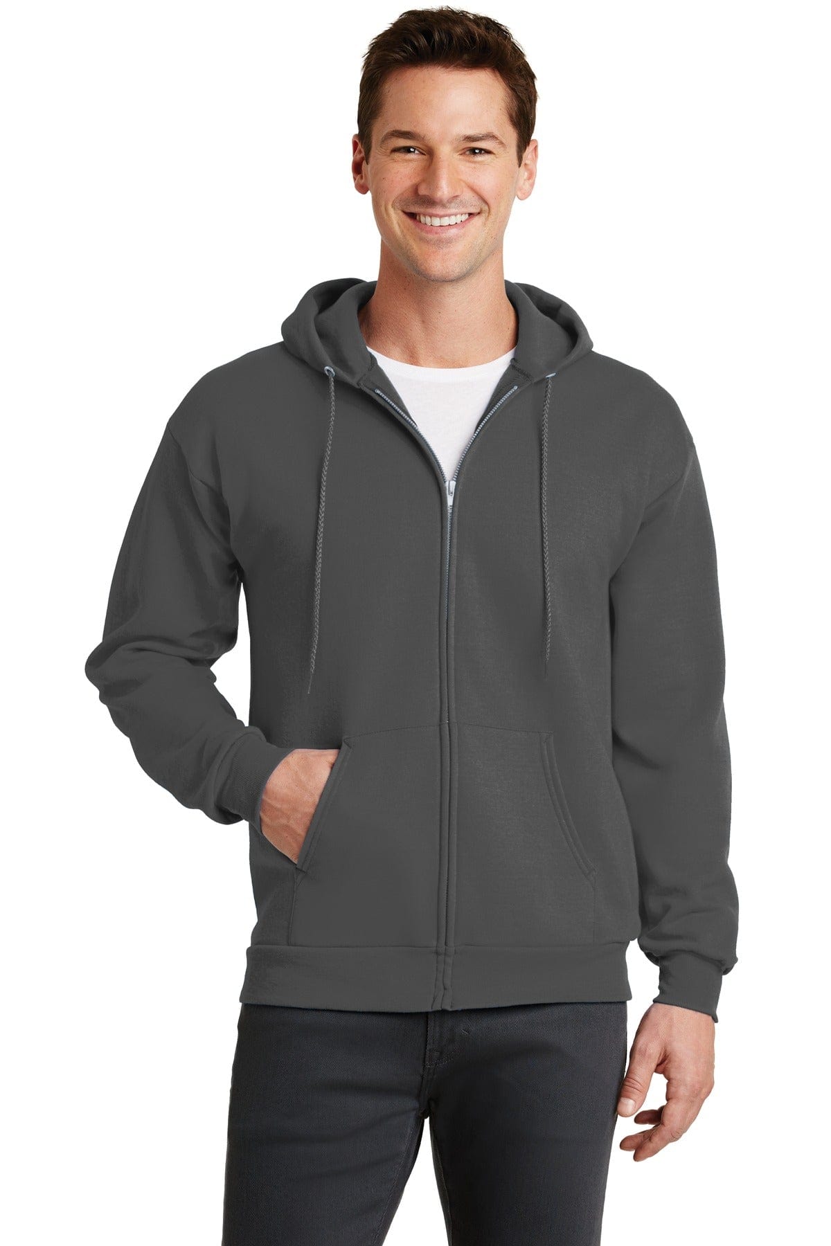 Port Sweatshirts/Fleece S / Charcoal Port & Company ®  - Core Fleece Full-Zip Hooded Sweatshirt. PC78ZH