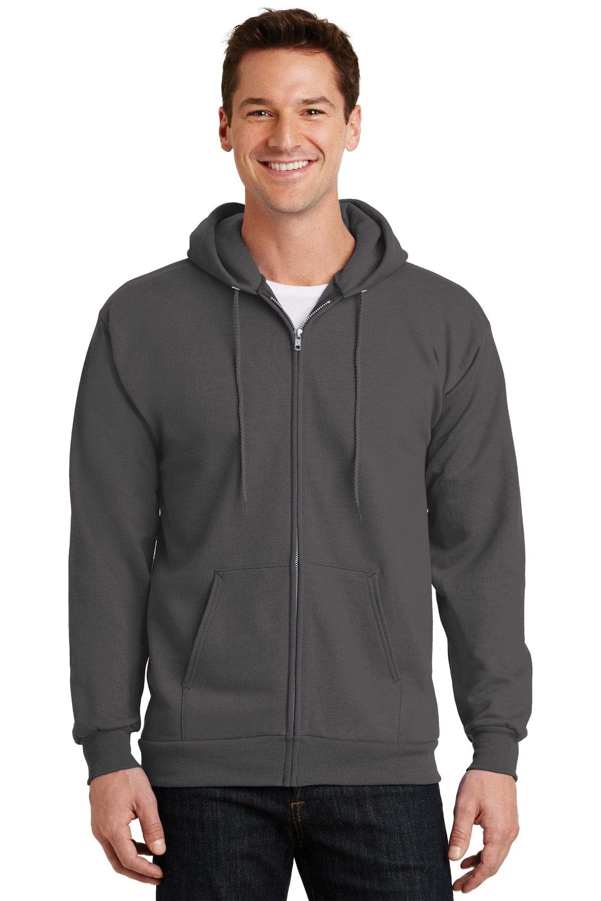 Port Sweatshirts/Fleece S / Charcoal Port & Company ®  -  Essential Fleece Full-Zip Hooded Sweatshirt.  PC90ZH