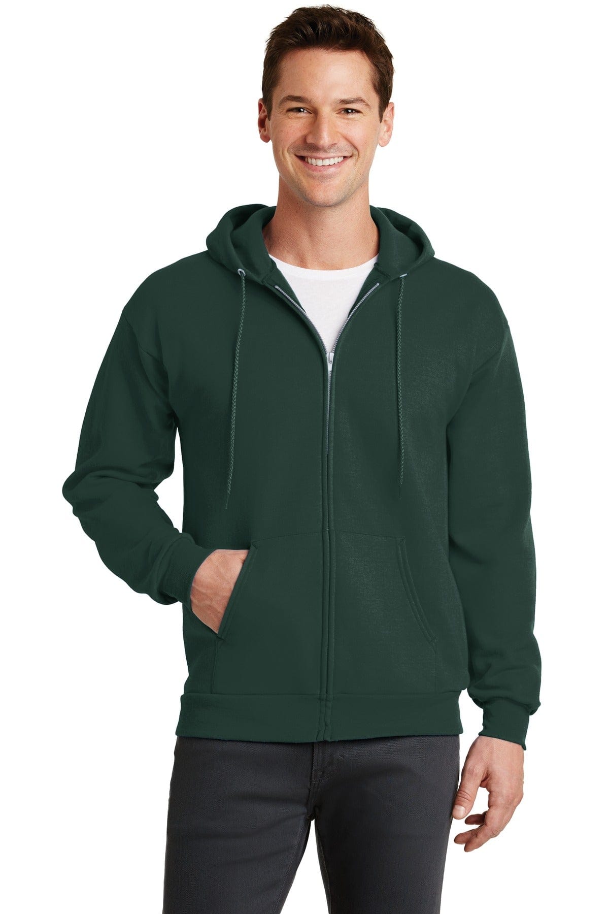 Port Sweatshirts/Fleece S / Dark Green Port & Company ®  - Core Fleece Full-Zip Hooded Sweatshirt. PC78ZH