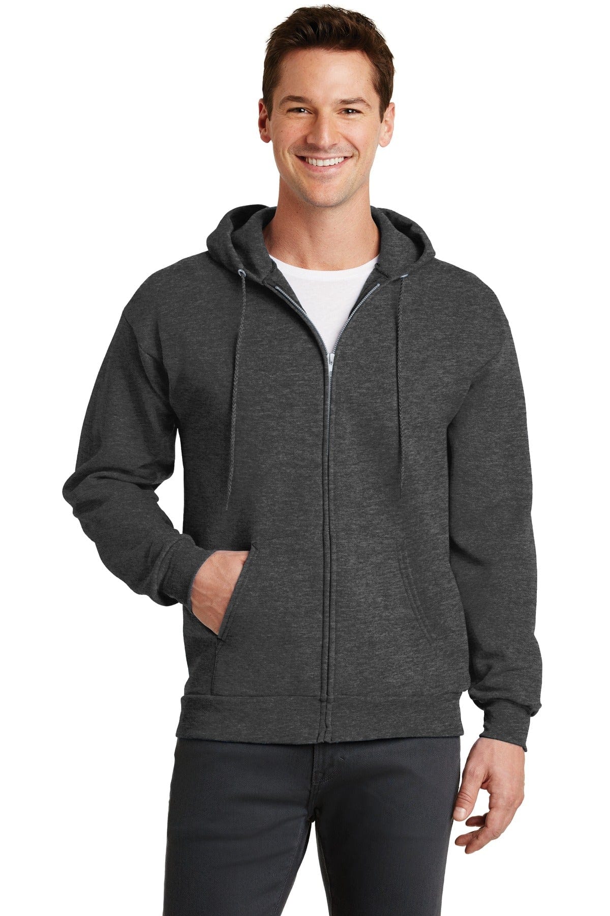 Port Sweatshirts/Fleece S / Dark Heather Grey Port & Company ®  - Core Fleece Full-Zip Hooded Sweatshirt. PC78ZH