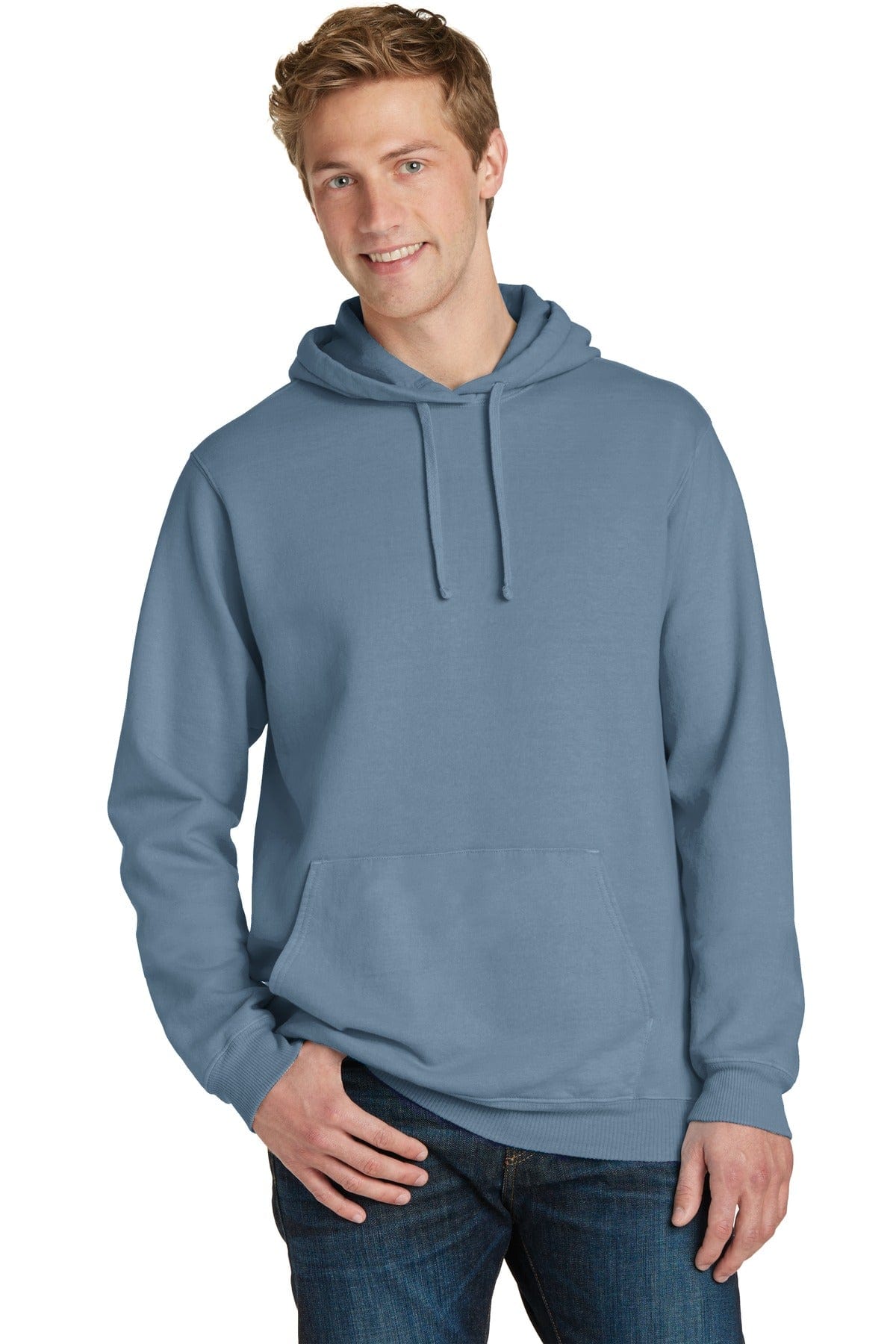 Port Sweatshirts/Fleece S / Denim Blue Port & Company ®  Beach Wash ™  Garment-Dyed Pullover Hooded Sweatshirt. PC098H