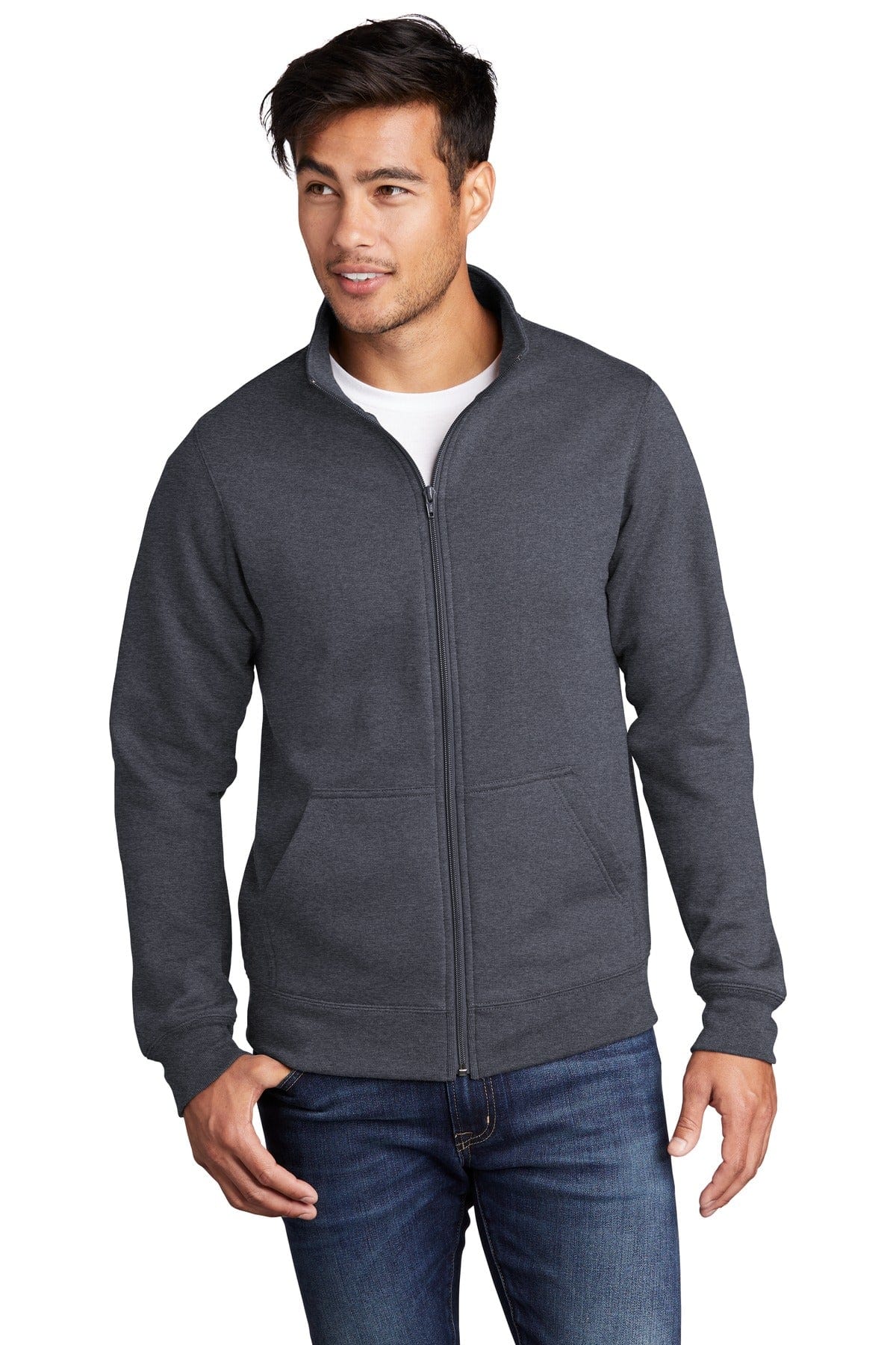 Port Sweatshirts/Fleece S / Heather Navy Port & Company  ®  Core Fleece Cadet Full-Zip Sweatshirt PC78FZ