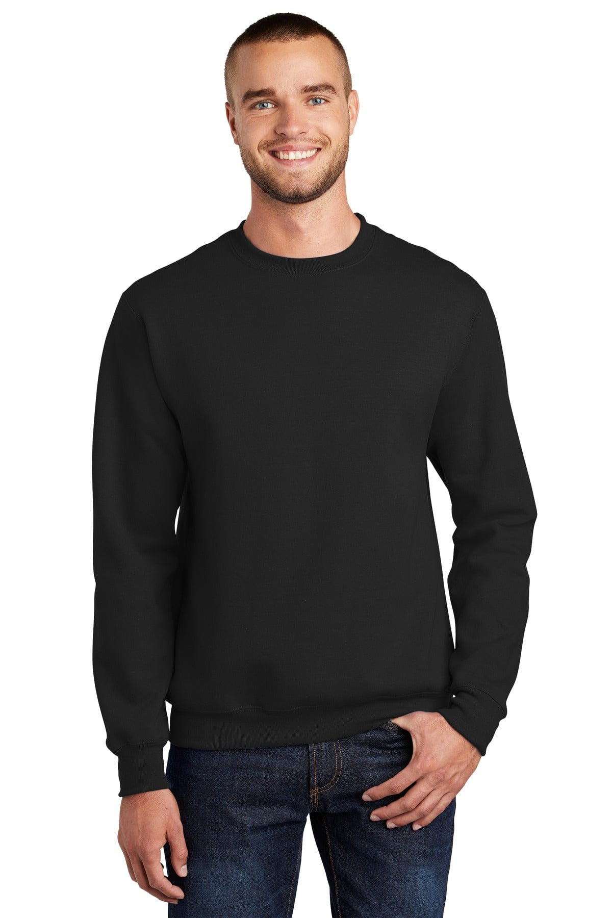 Port Sweatshirts/Fleece S / Jet Black Port & Company ®  - Essential Fleece Crewneck Sweatshirt.  PC90