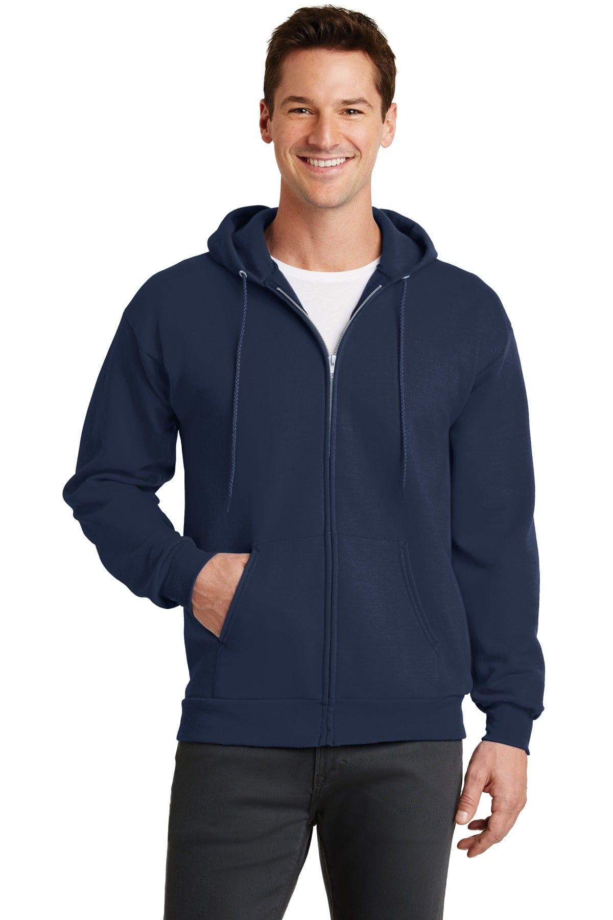 Port Sweatshirts/Fleece S / Navy Port & Company ®  - Core Fleece Full-Zip Hooded Sweatshirt. PC78ZH