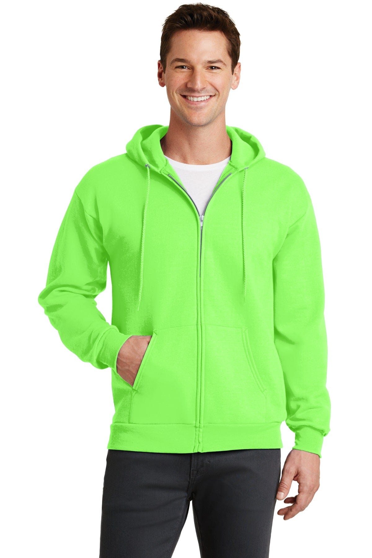 Port Sweatshirts/Fleece S / Neon Green Port & Company ®  - Core Fleece Full-Zip Hooded Sweatshirt. PC78ZH