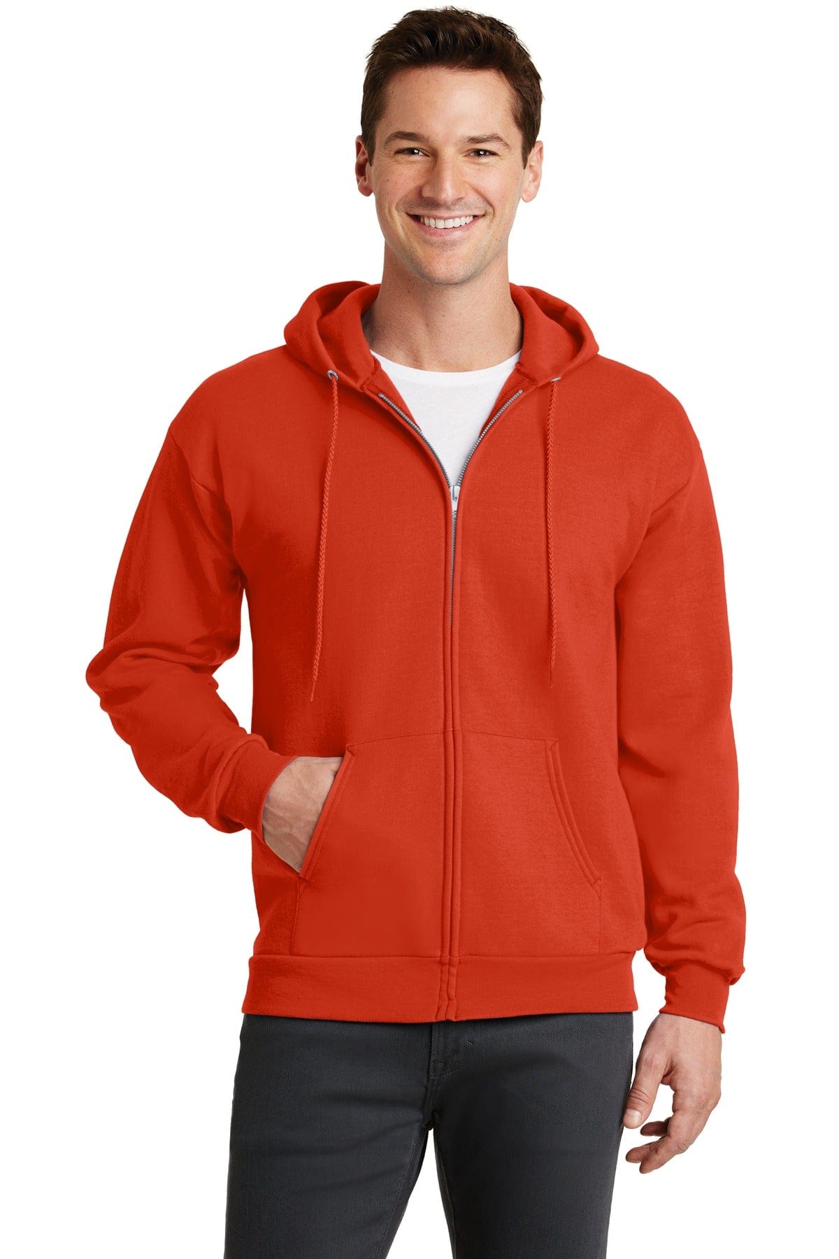 Port Sweatshirts/Fleece S / Orange Port & Company ®  - Core Fleece Full-Zip Hooded Sweatshirt. PC78ZH