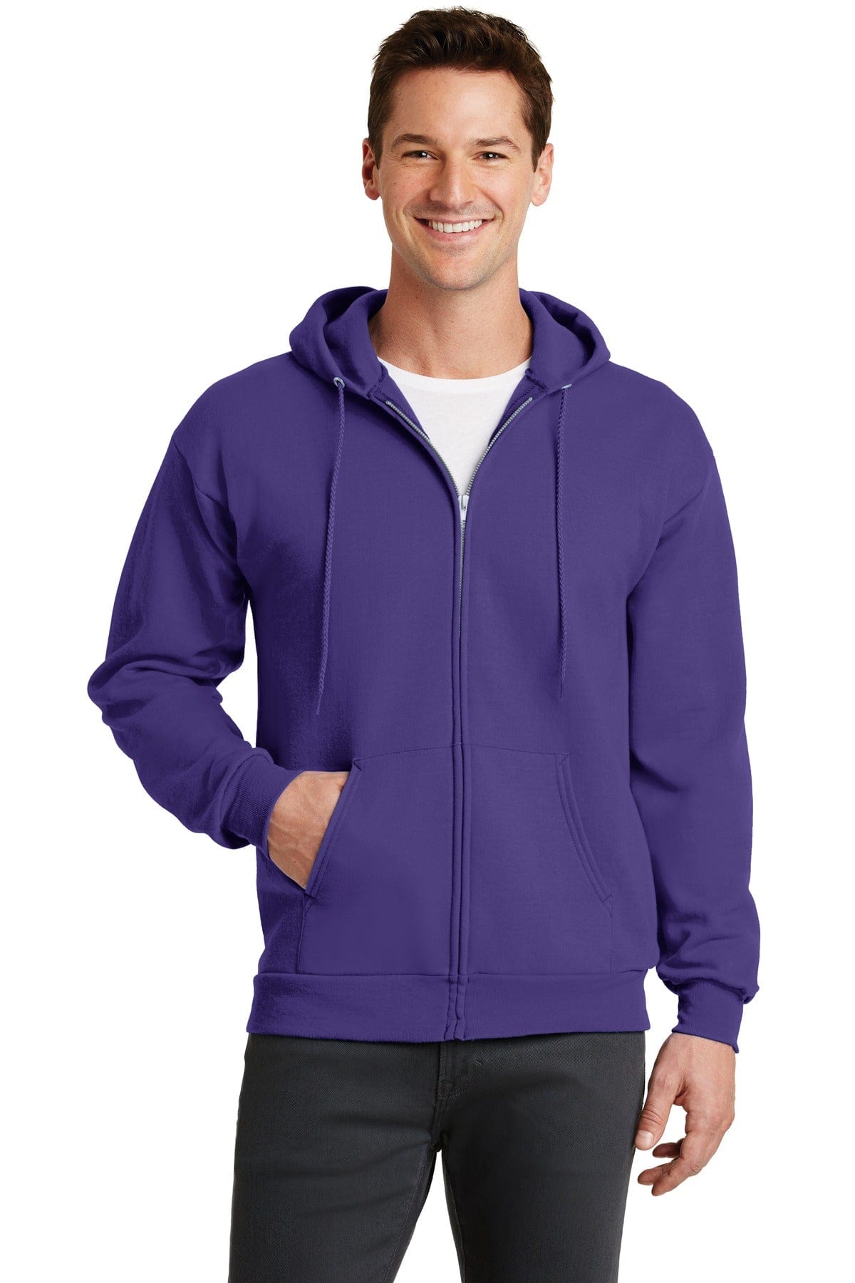 Port Sweatshirts/Fleece S / Purple Port & Company ®  - Core Fleece Full-Zip Hooded Sweatshirt. PC78ZH