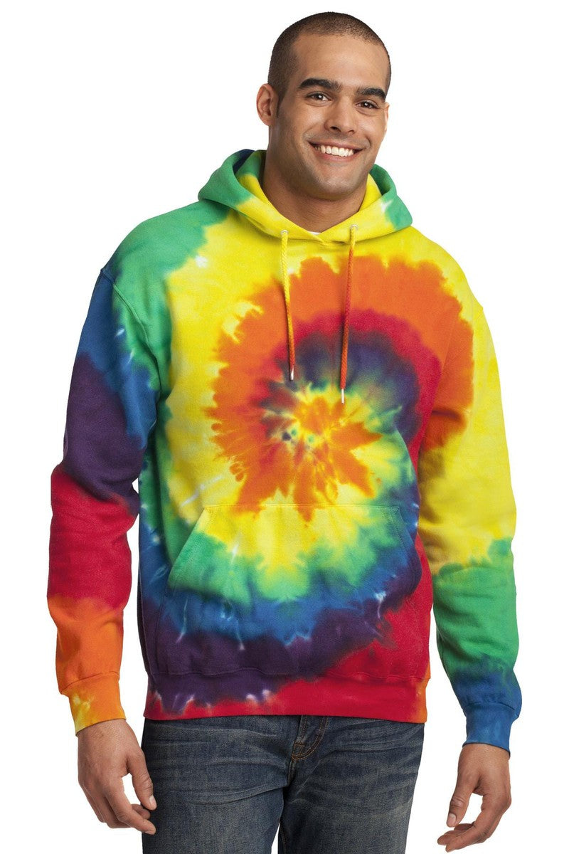 Port Sweatshirts/Fleece S / Rainbow Port & Company ®  Tie-Dye Pullover Hooded Sweatshirt. PC146