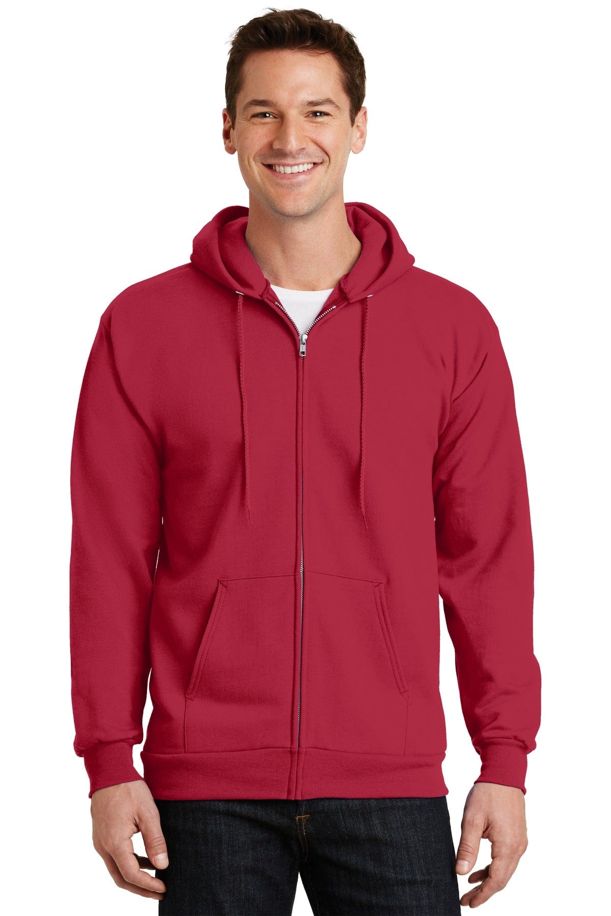 Port Sweatshirts/Fleece S / Red Port & Company ®  -  Essential Fleece Full-Zip Hooded Sweatshirt.  PC90ZH