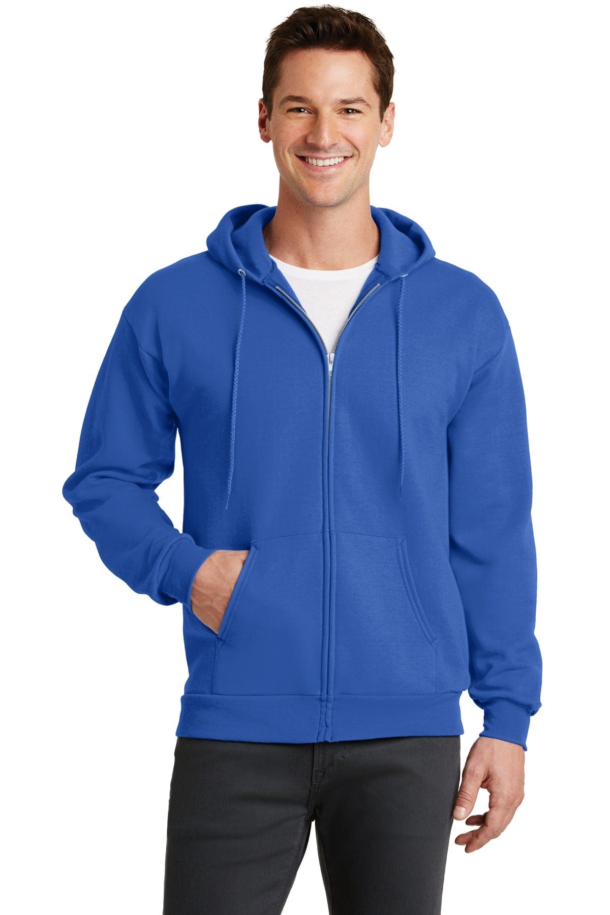 Port Sweatshirts/Fleece S / Royal Port & Company ®  - Core Fleece Full-Zip Hooded Sweatshirt. PC78ZH
