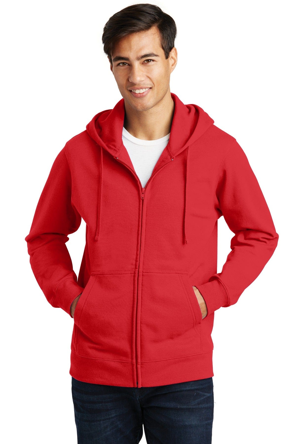 Port Sweatshirts/Fleece XS / Bright Red Port & Company ®  Fan Favorite Fleece Full-Zip Hooded Sweatshirt. PC850ZH