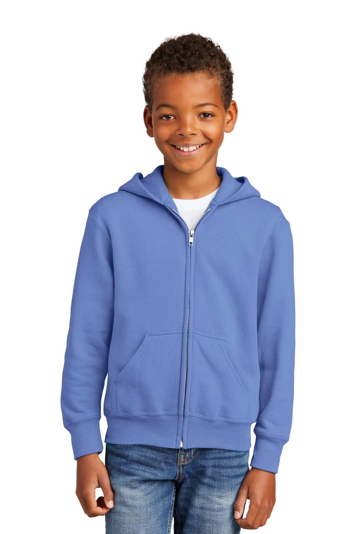 Port Sweatshirts/Fleece XS / Carolina Blue Port & Company ®  - Youth Core Fleece Full-Zip Hooded Sweatshirt.  PC90YZH