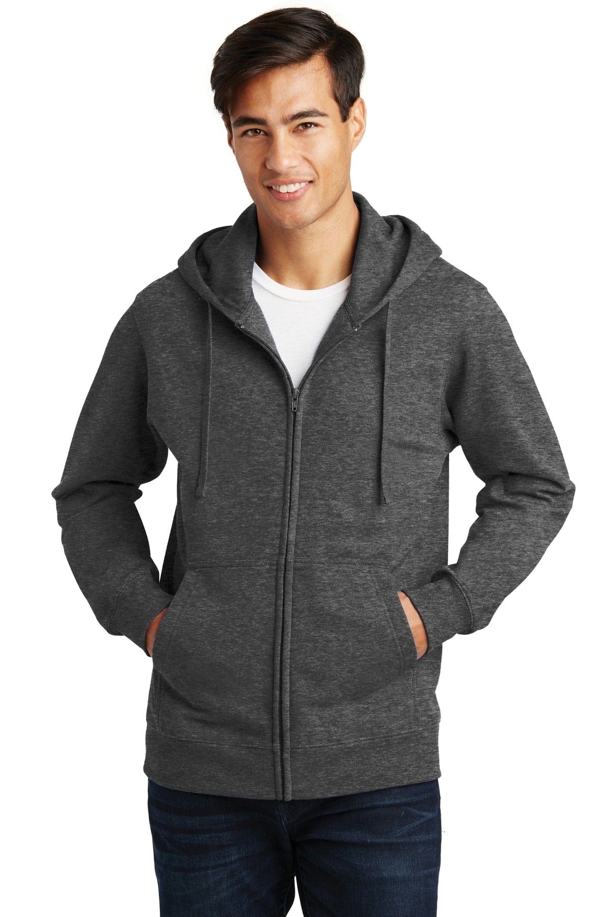 Port Sweatshirts/Fleece XS / Dark Heather Grey Port & Company ®  Fan Favorite Fleece Full-Zip Hooded Sweatshirt. PC850ZH, Basic Colors