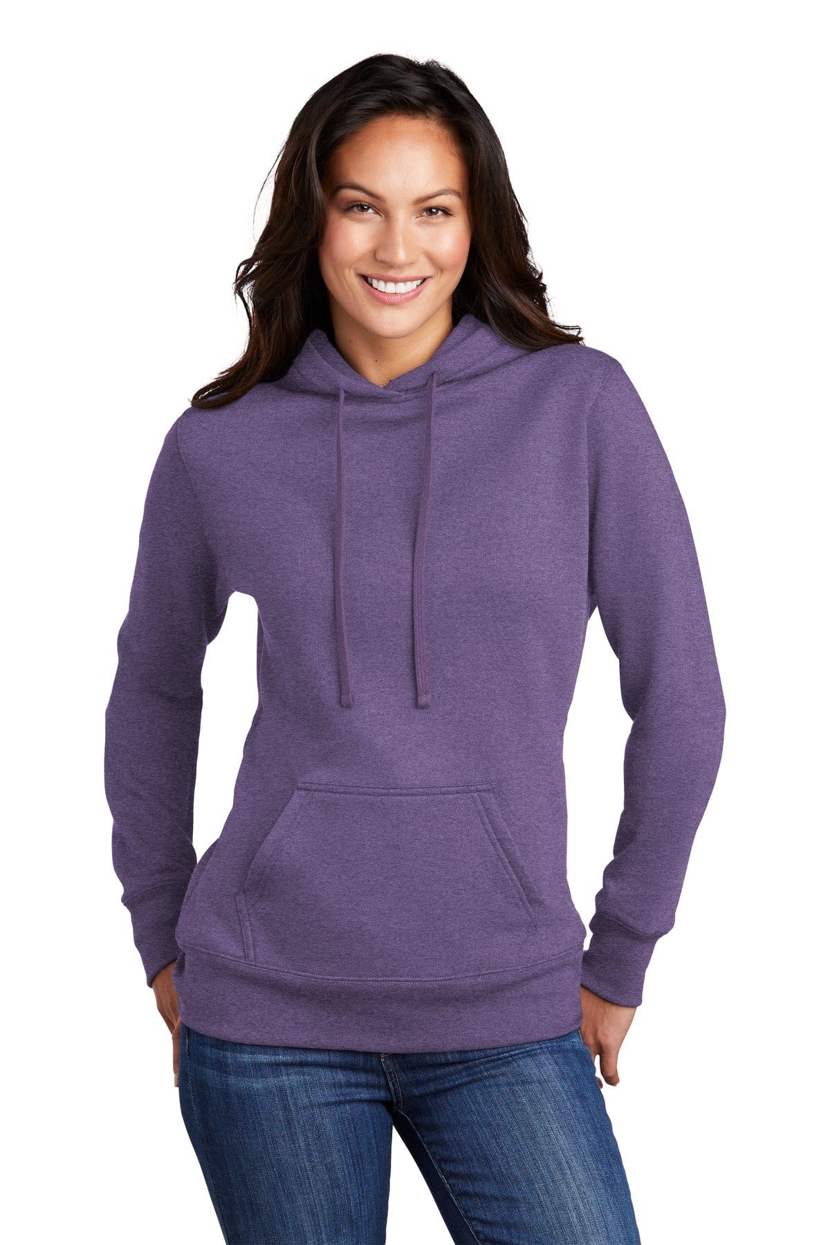 Port Sweatshirts/Fleece XS / Heather Purple Port & Company  ®  Ladies Core Fleece Pullover Hooded Sweatshirt LPC78H