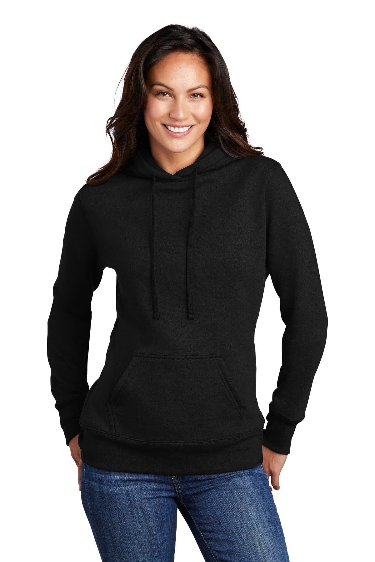Port Sweatshirts/Fleece XS / Jet Black Port & Company  ®  Ladies Core Fleece Pullover Hooded Sweatshirt LPC78H