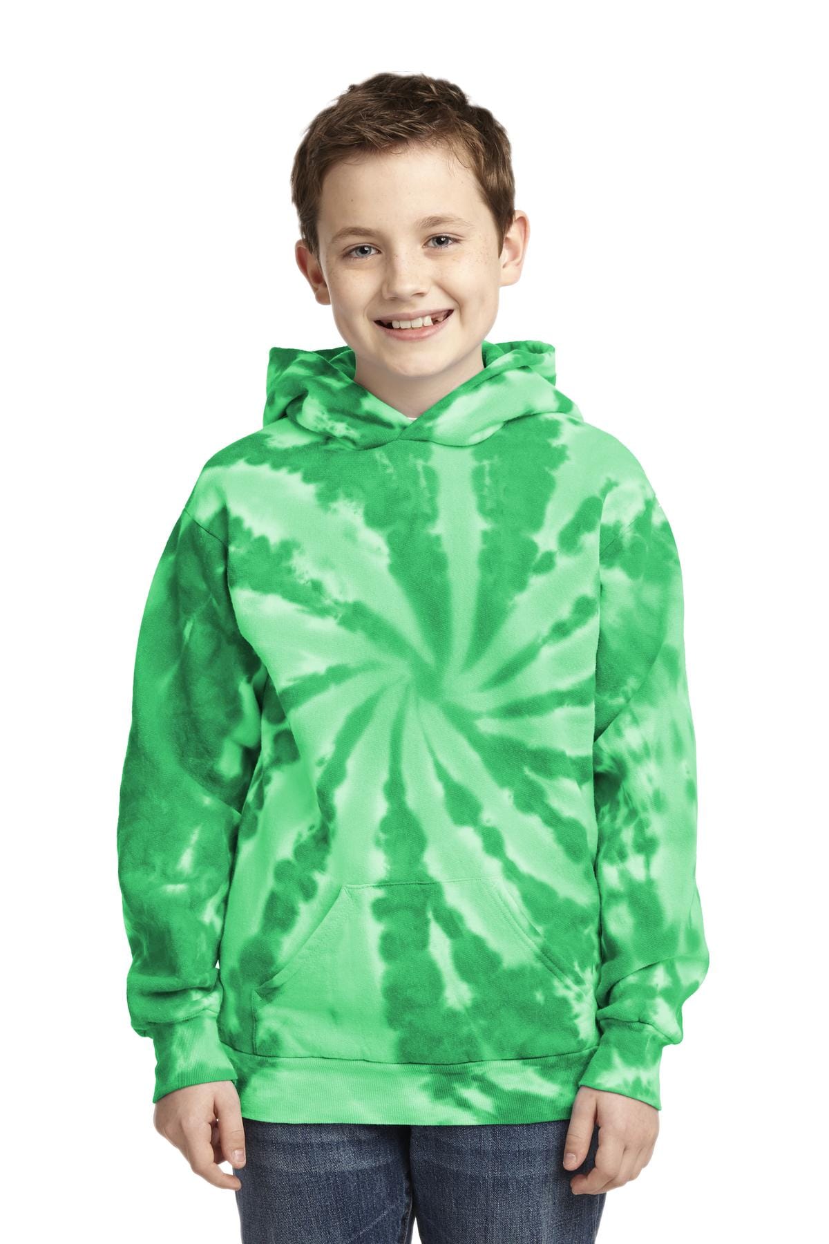Port Sweatshirts/Fleece XS / Kelly Port & Company ®  Youth Tie-Dye Pullover Hooded Sweatshirt. PC146Y