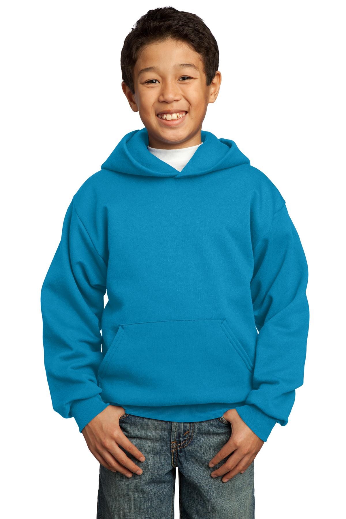 Port Sweatshirts/Fleece XS / Neon Blue Port & Company ®  - Youth Core Fleece Pullover Hooded Sweatshirt.  PC90YH, Basic Colors