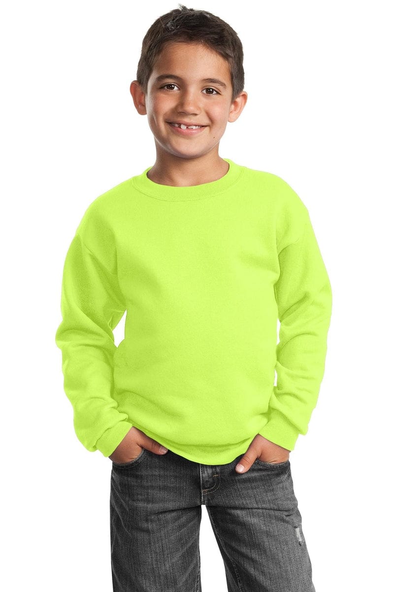 Port Sweatshirts/Fleece XS / Neon Yellow Port & Company ®  - Youth Core Fleece Crewneck Sweatshirt.  PC90Y, Basic Colors