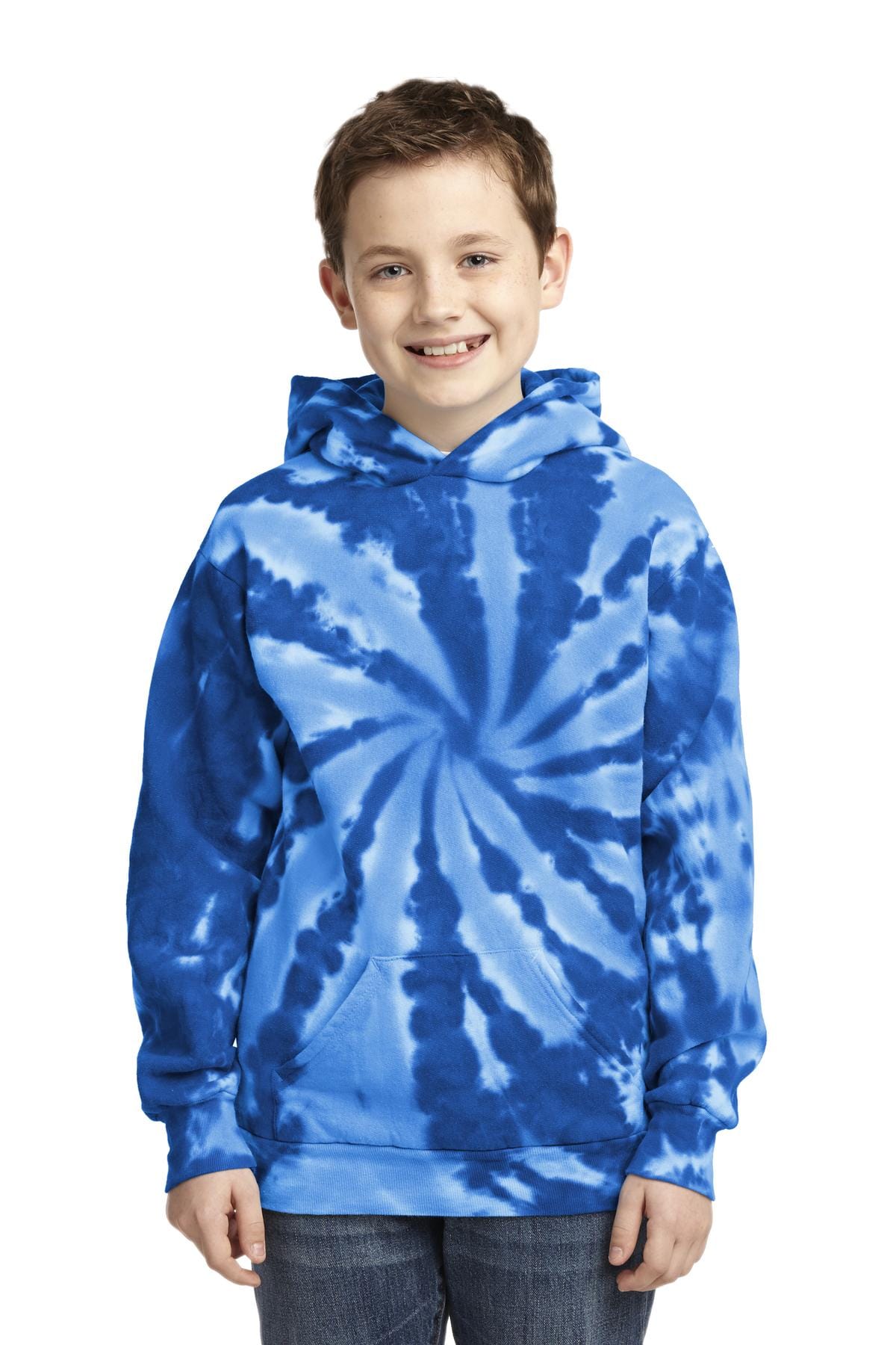 Port Sweatshirts/Fleece XS / Royal Port & Company ®  Youth Tie-Dye Pullover Hooded Sweatshirt. PC146Y