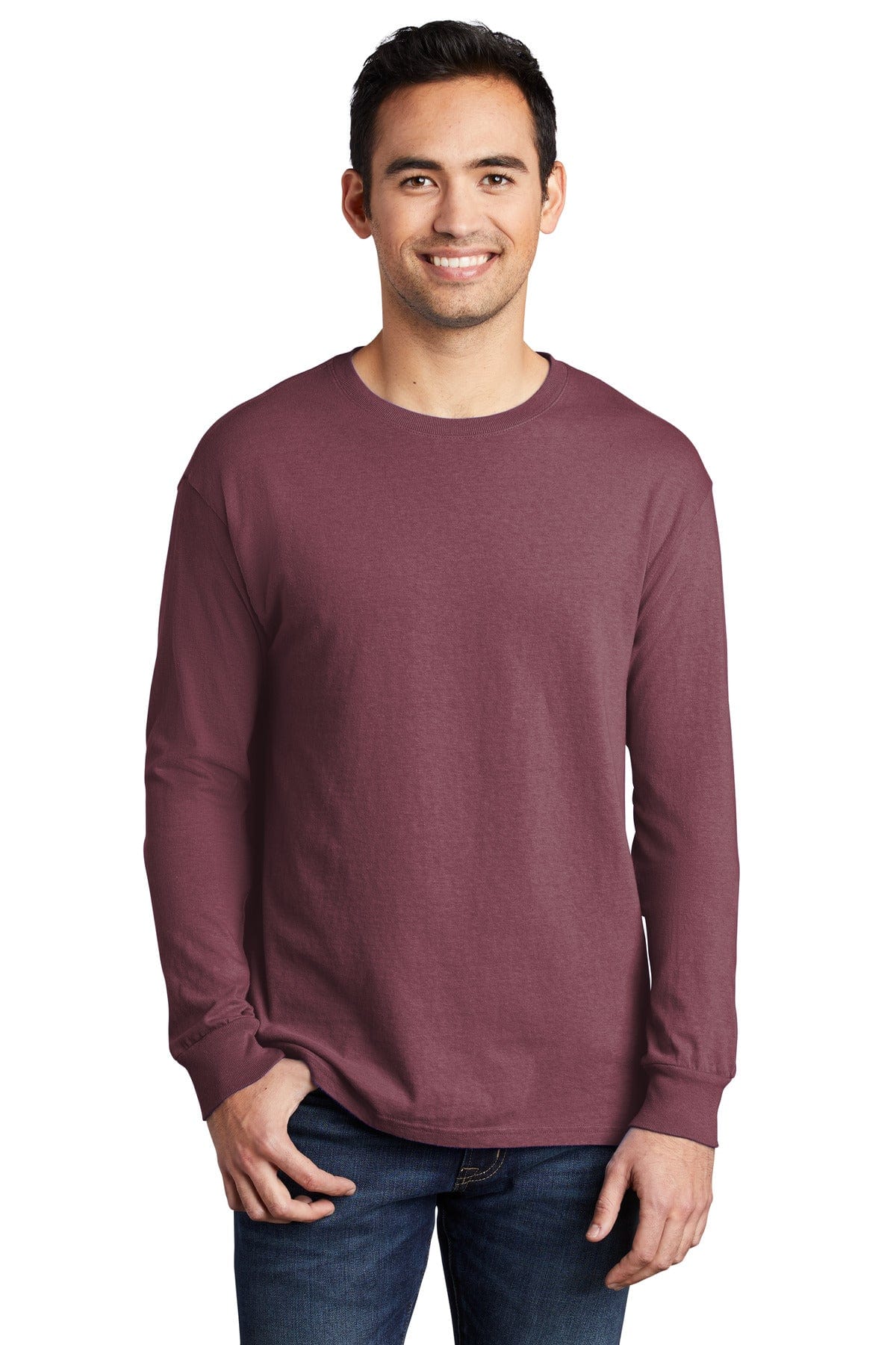 Port T-Shirts 2XL / Wineberry Port & Company ®  Beach Wash ™  Garment-Dyed Long Sleeve Tee PC099LS, Basic Colors