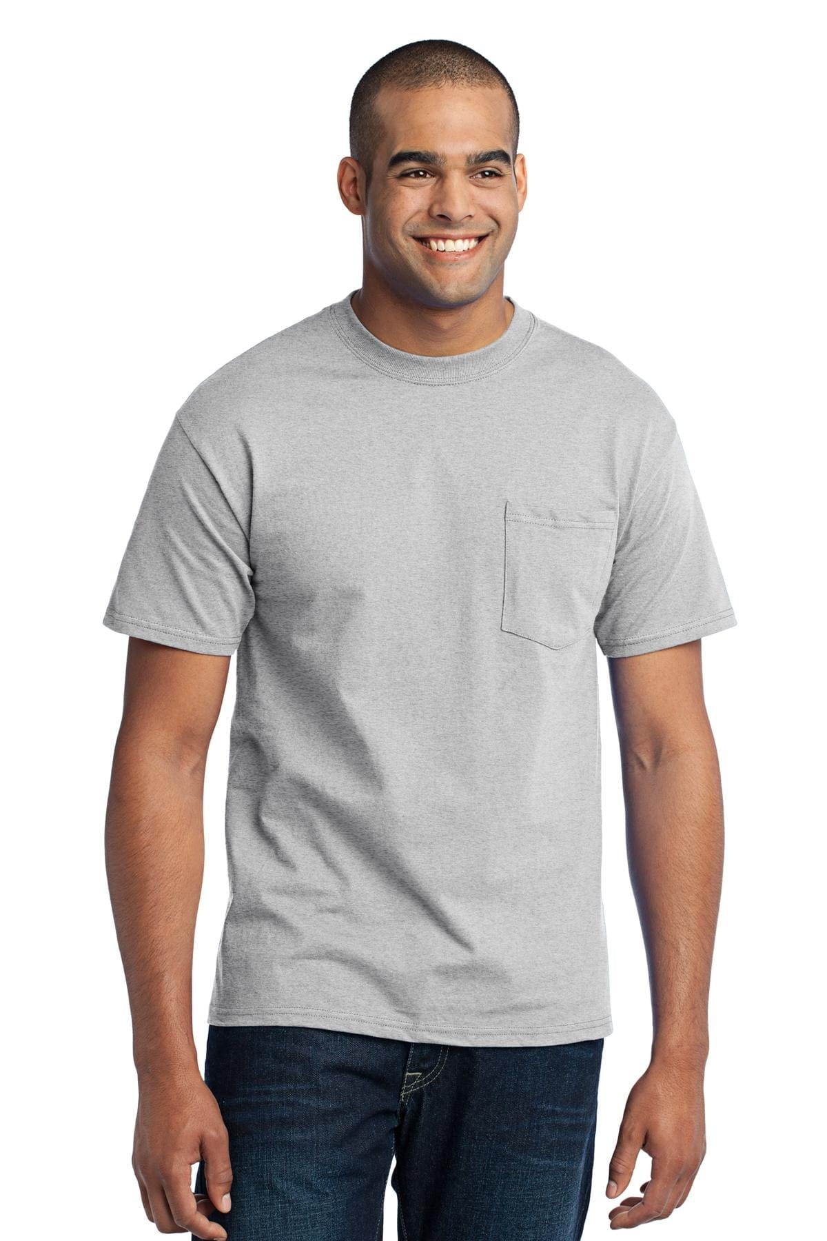 Port T-Shirts 5XL / Ash Port & Company ®  - Core Blend Pocket Tee. PC55P