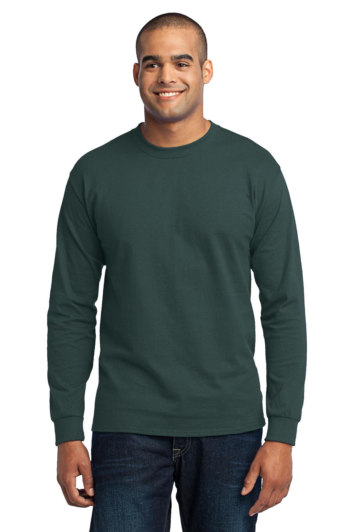 Port T-Shirts 5XL / Dark Green Port & Company PC55LS: Long Sleeve Core Blend Tee
