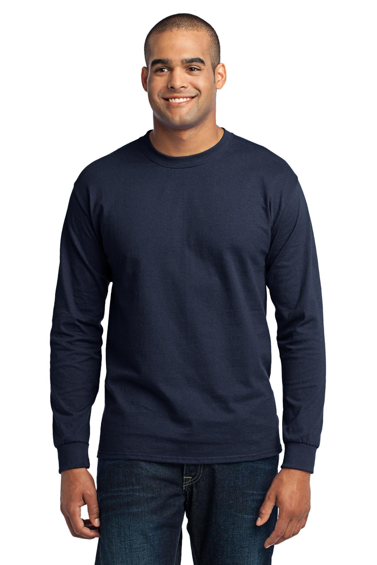 Port T-Shirts 5XL / Navy Port & Company PC55LS: Long Sleeve Core Blend Tee