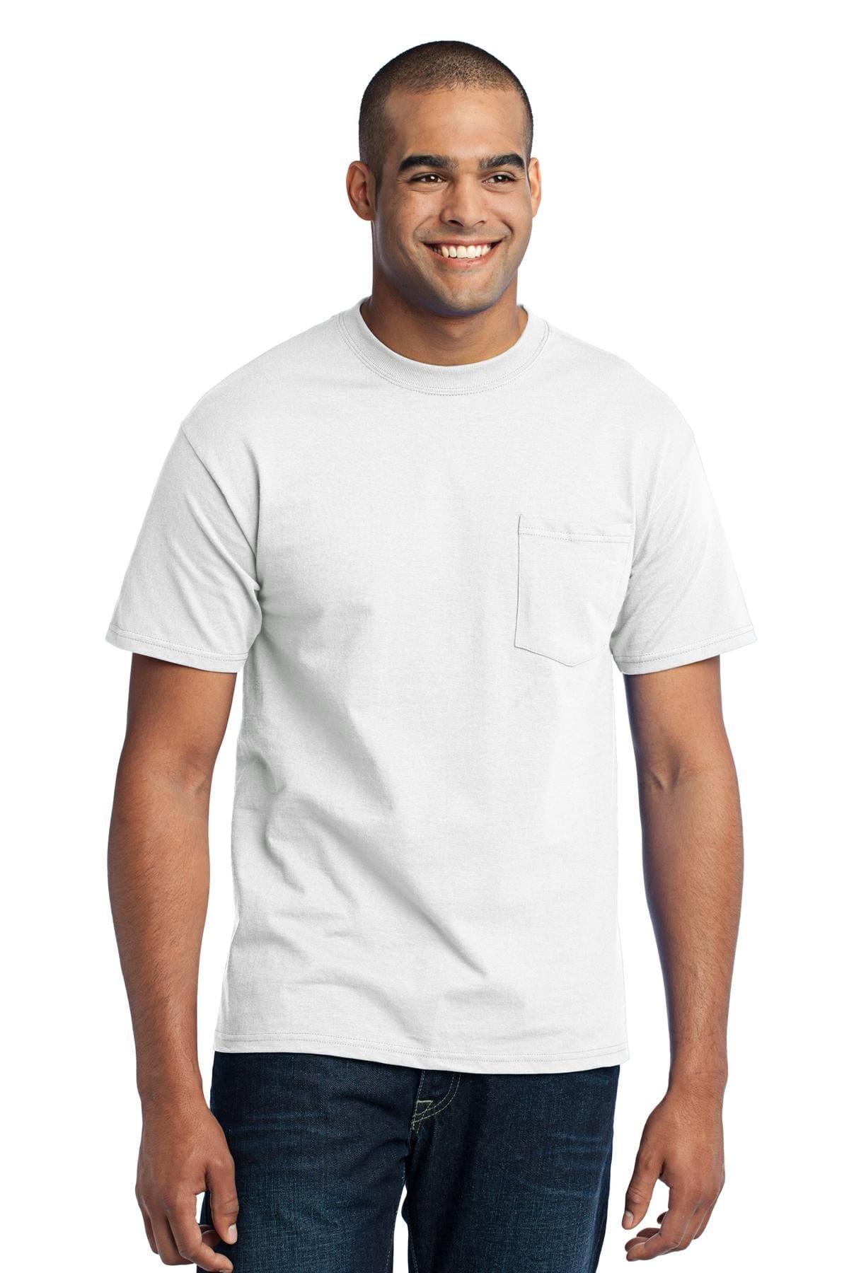 Port T-Shirts 5XL / White Port & Company ®  - Core Blend Pocket Tee. PC55P