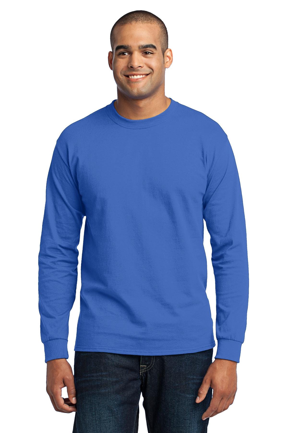 Port T-Shirts 6XL / Royal Port & Company ®  - Long Sleeve Core Blend Tee. PC55LS, Traditional Colors