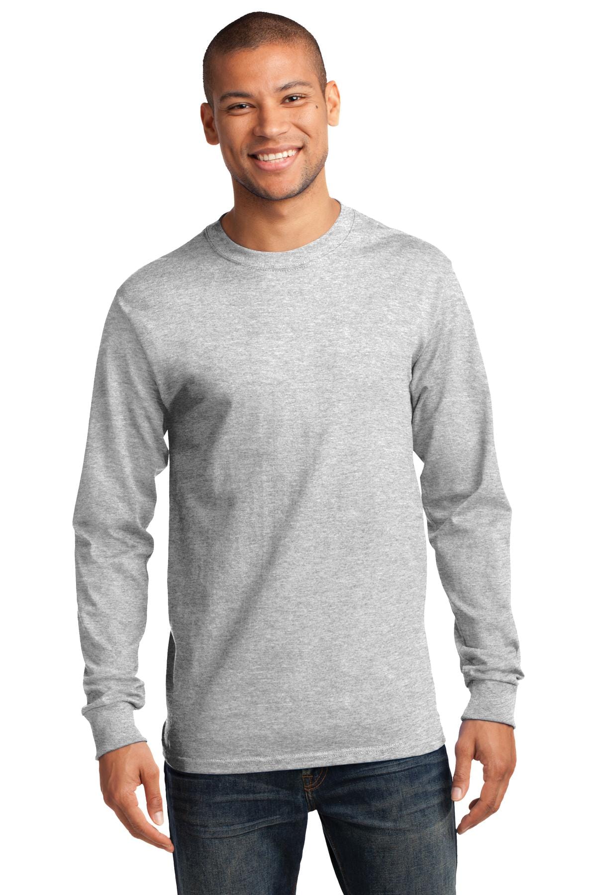 Port T-Shirts LT / Ash Port & Company ®  - Tall Long Sleeve Essential Tee. PC61LST