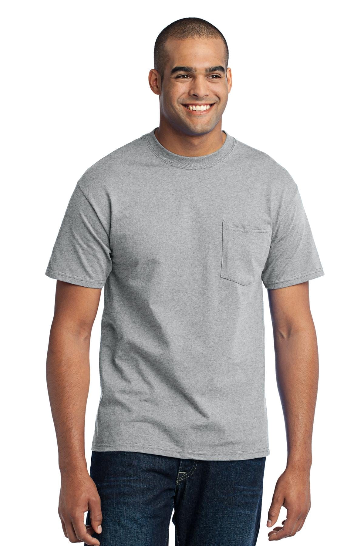 Port T-Shirts LT / Athletic Heather Port & Company ®  Tall Core Blend Pocket Tee. PC55PT