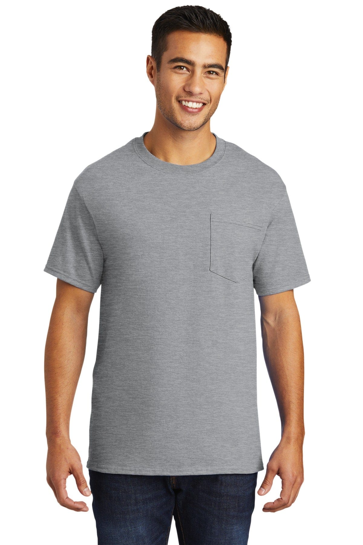 Port T-Shirts LT / Athletic Heather Port & Company ®  - Tall Essential Pocket Tee. PC61PT