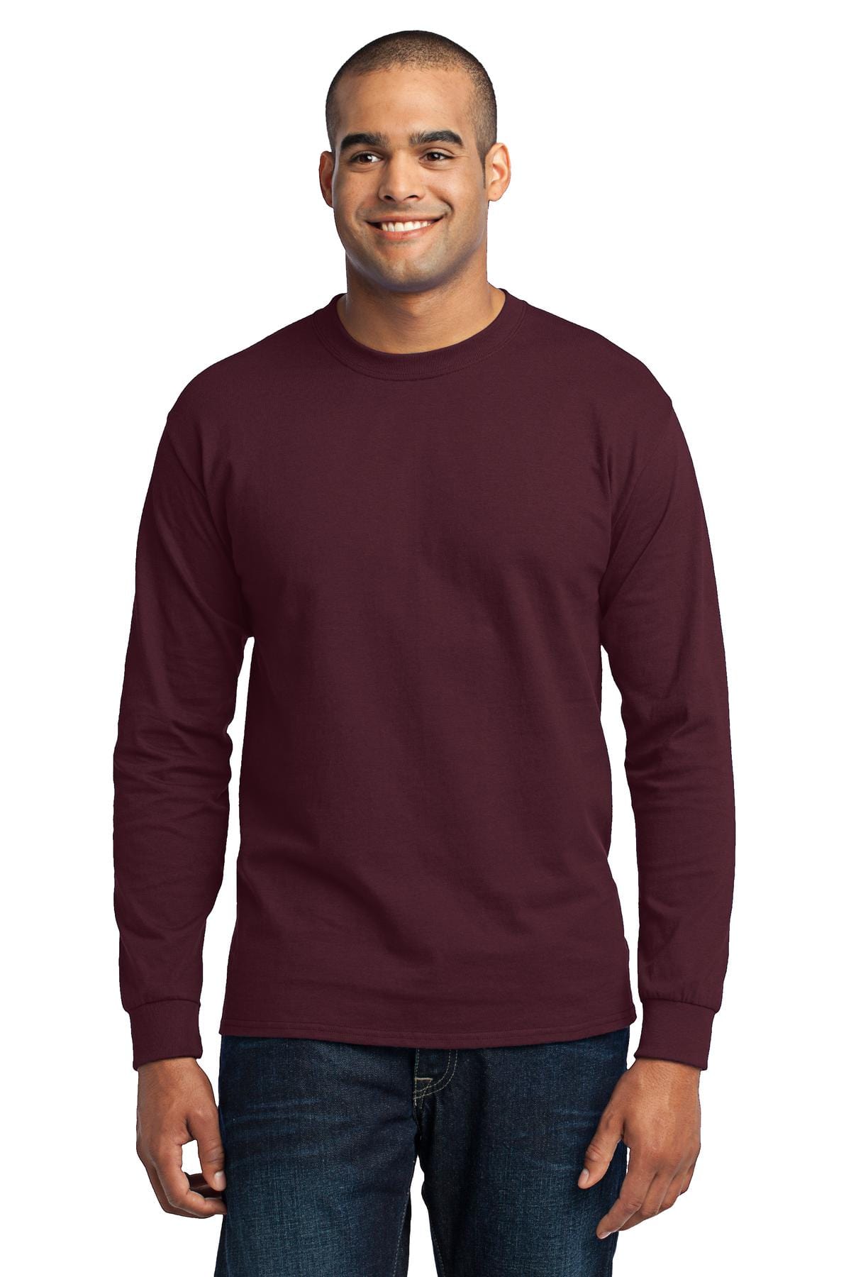 Port T-Shirts LT / Athletic Maroon Port & Company ®  Tall Long Sleeve Core Blend Tee. PC55LST