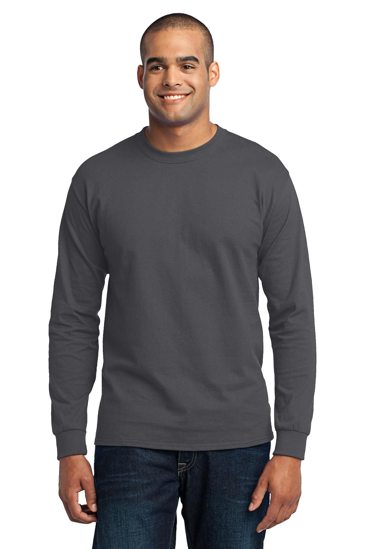 Port T-Shirts LT / Charcoal Port & Company ®  Tall Long Sleeve Core Blend Tee. PC55LST
