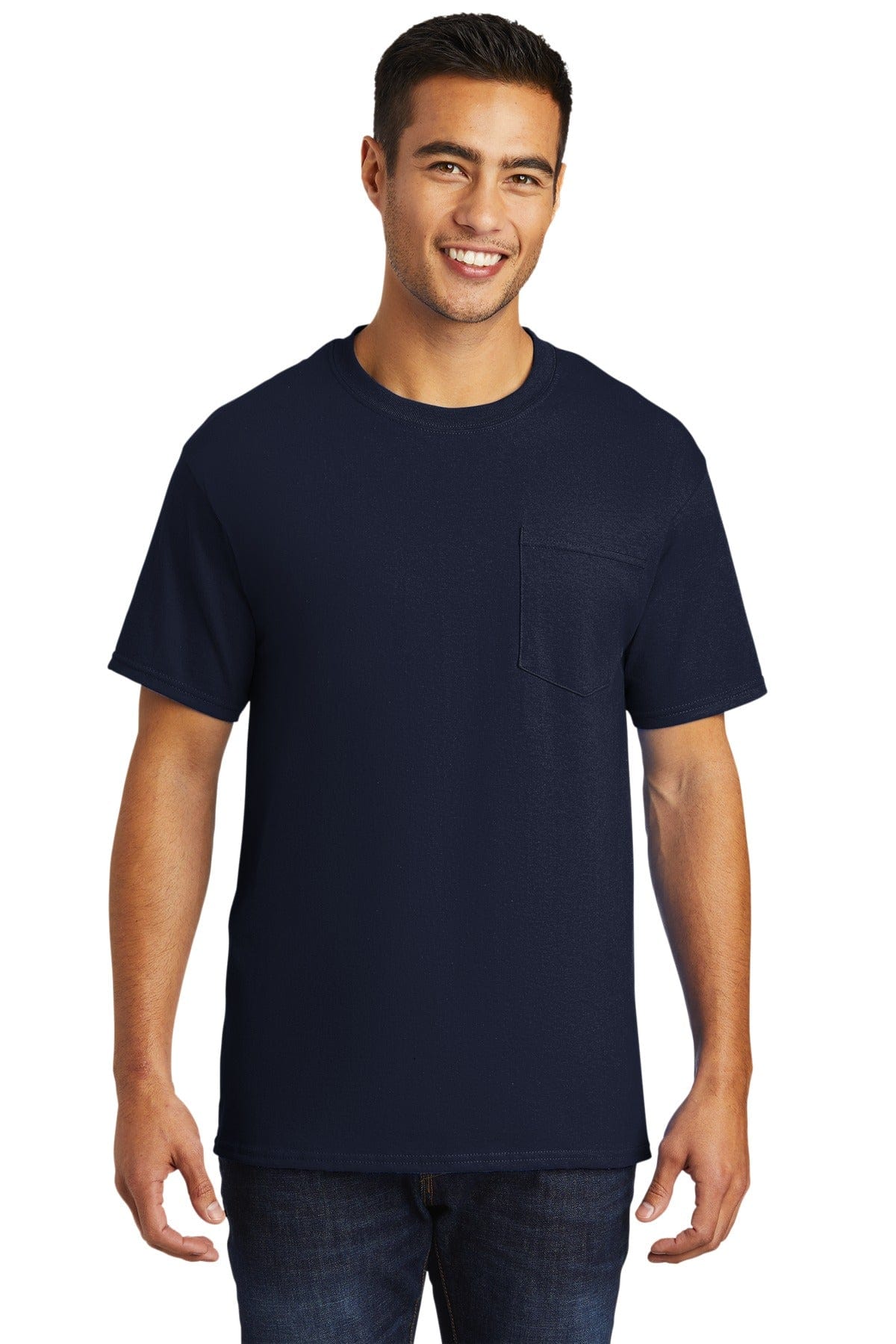 Port T-Shirts LT / Deep Navy Port & Company ®  - Tall Essential Pocket Tee. PC61PT, Basic Colors