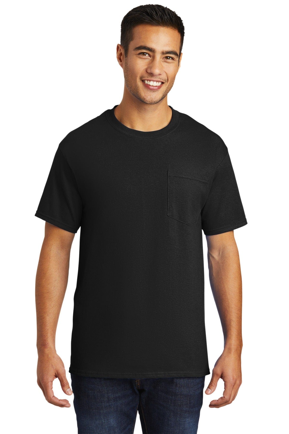 Port T-Shirts LT / Jet Black Port & Company ®  - Tall Essential Pocket Tee. PC61PT