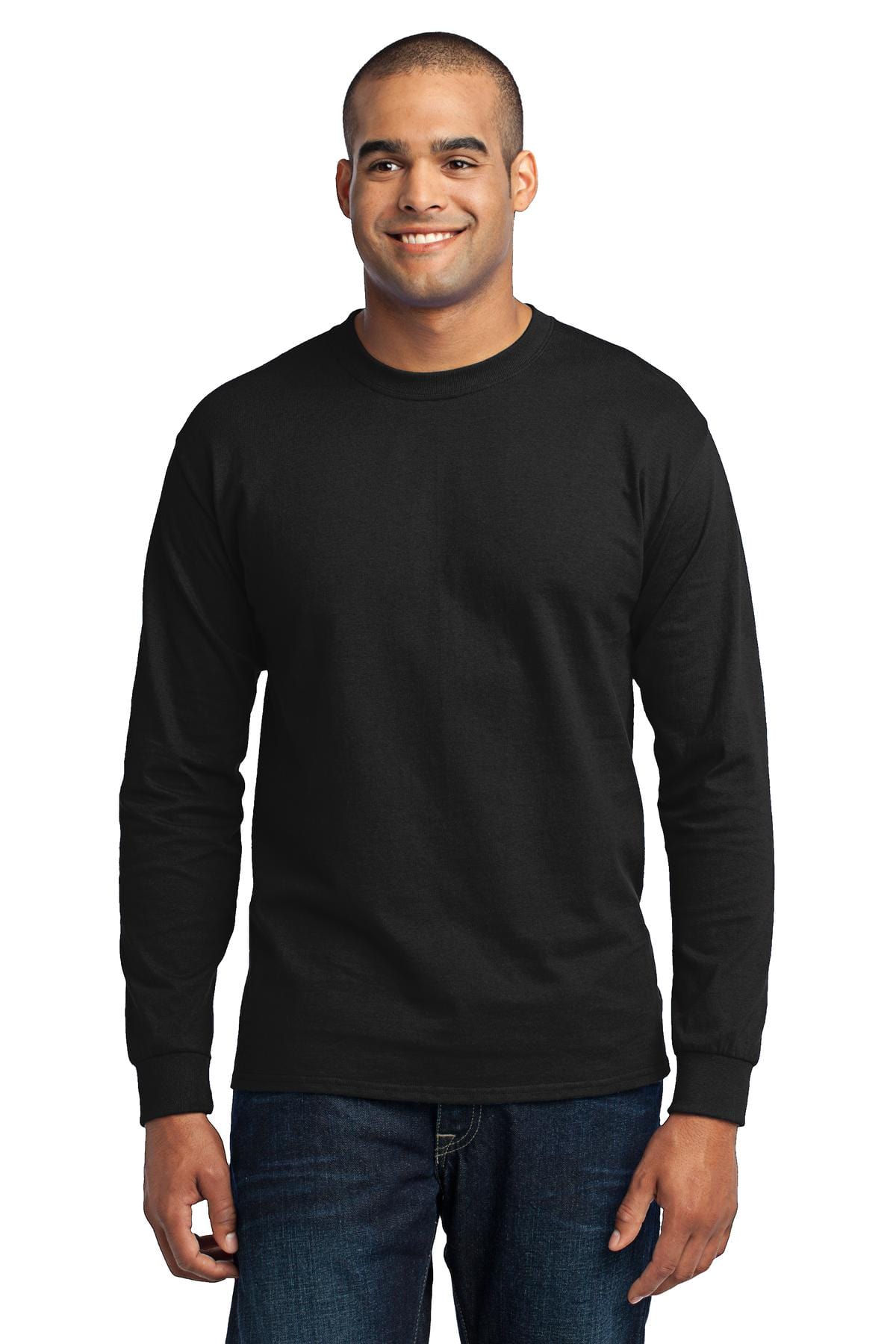 Port T-Shirts LT / Jet Black Port & Company ®  Tall Long Sleeve Core Blend Tee. PC55LST