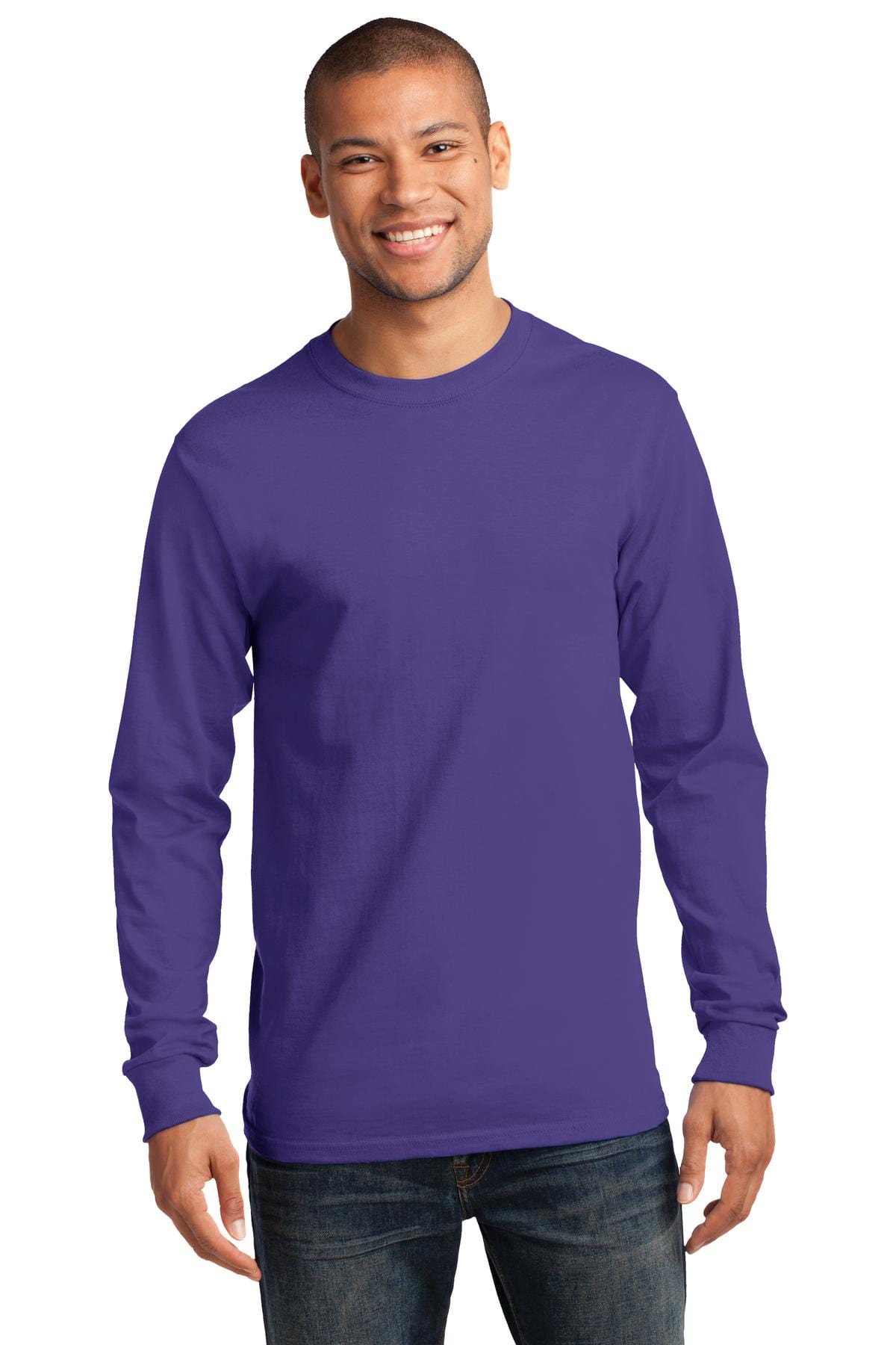 Port T-Shirts LT / Purple Port & Company ®  - Tall Long Sleeve Essential Tee. PC61LST, Basic Colors