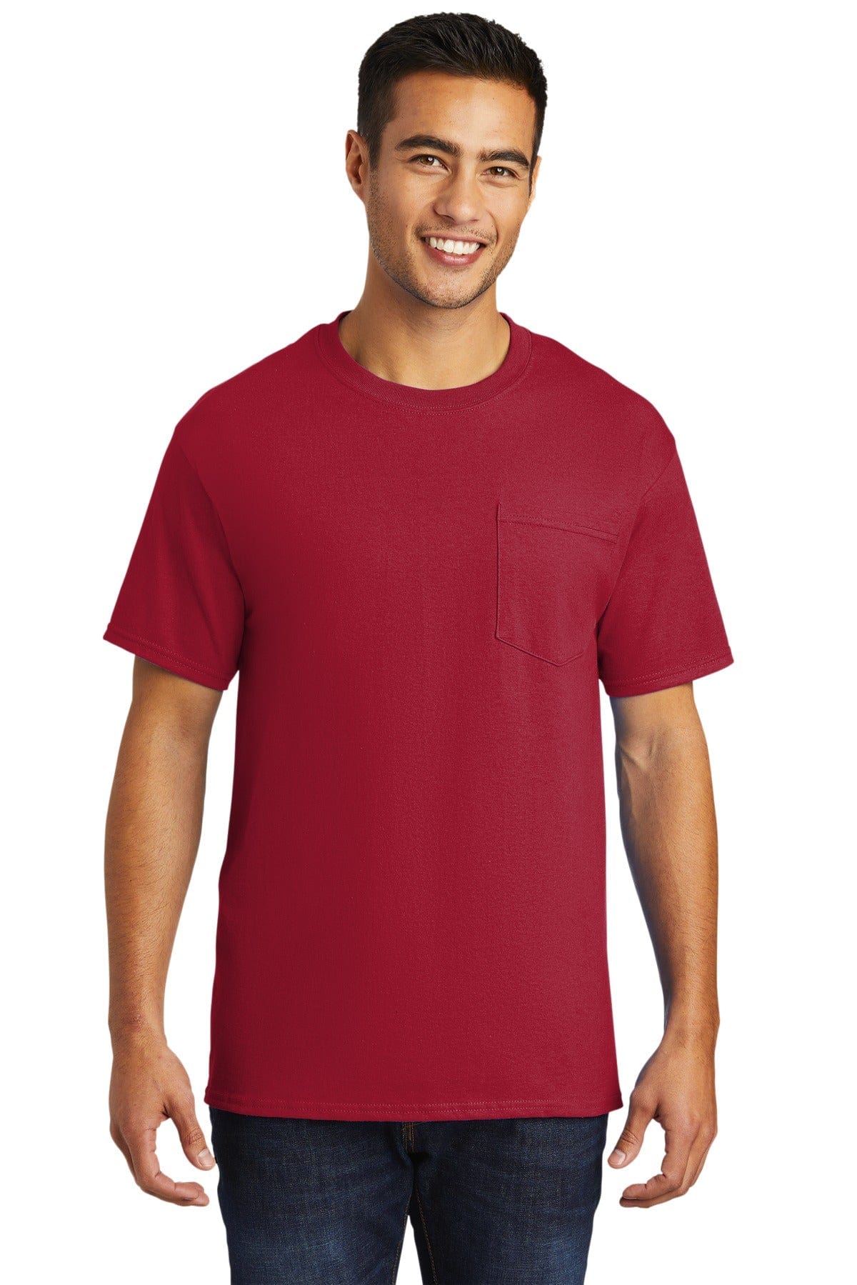 Port T-Shirts LT / Red Port & Company ®  - Tall Essential Pocket Tee. PC61PT