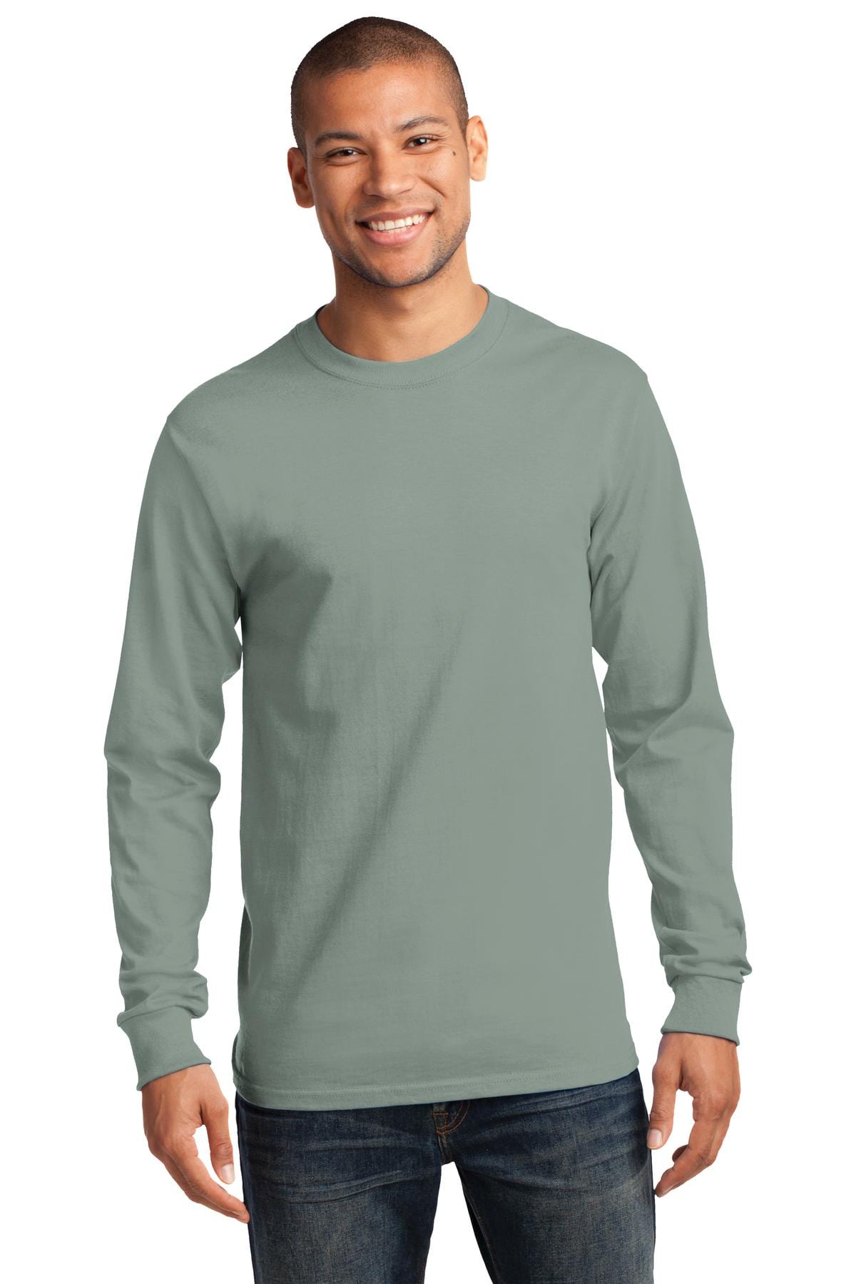 Port T-Shirts LT / Stonewashed Green Port & Company ®  - Tall Long Sleeve Essential Tee. PC61LST