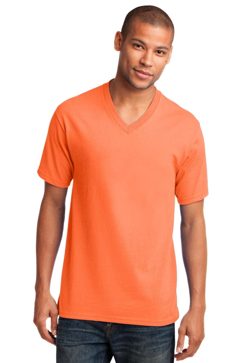 Port T-Shirts M / Neon Orange Port & Company ®  Core Cotton V-Neck Tee. PC54V