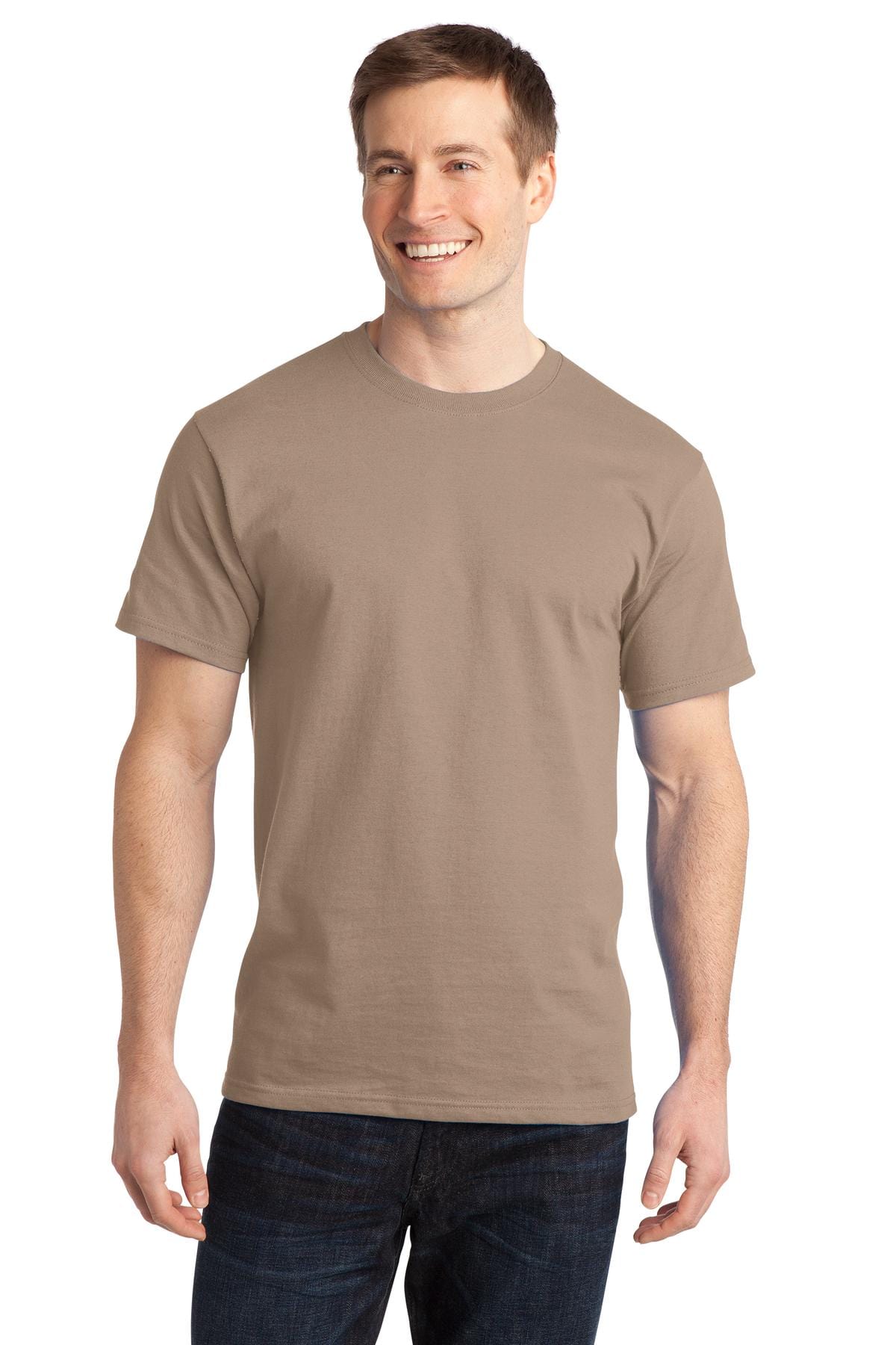 Port T-Shirts M / Sand Port & Company ®  - Ring Spun Cotton Tee. PC150