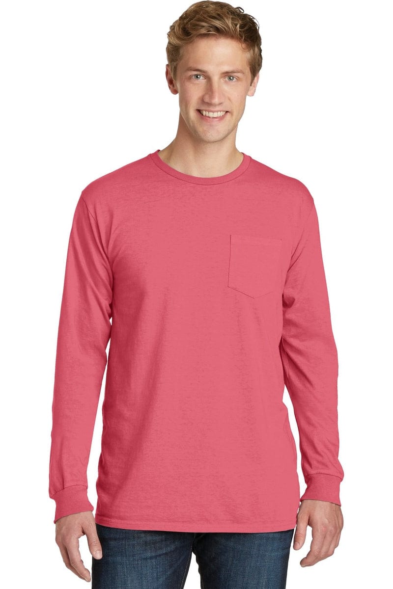 Port T-Shirts Port & Company ®  Beach Wash ™  Garment-Dyed Long Sleeve Pocket Tee  PC099LSP