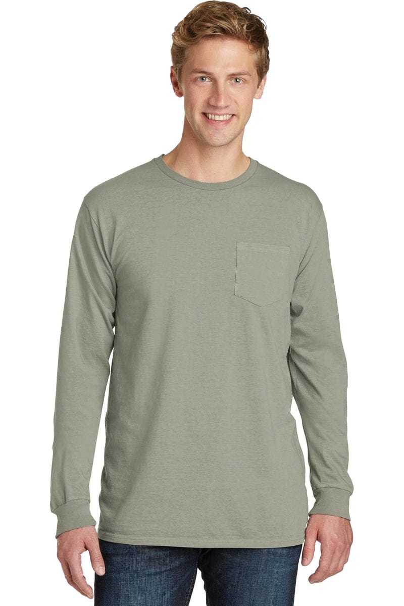Port T-Shirts Port & Company ®  Beach Wash ™  Garment-Dyed Long Sleeve Pocket Tee  PC099LSP