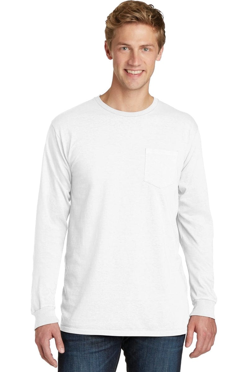 Port T-Shirts Port & Company ®  Beach Wash ™  Garment-Dyed Long Sleeve Pocket Tee  PC099LSP, Basic Colors